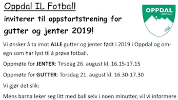 Oppstartstrening for Gutter og Jenter 2019